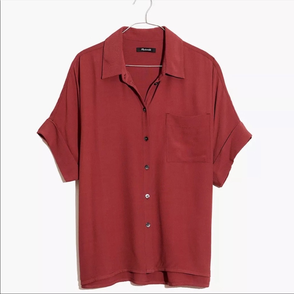 Madewell Daily Drapey Shirt in Burgundy